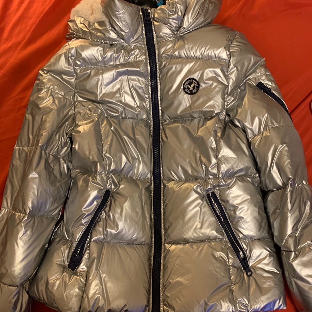Silver American eagle jacket, never used